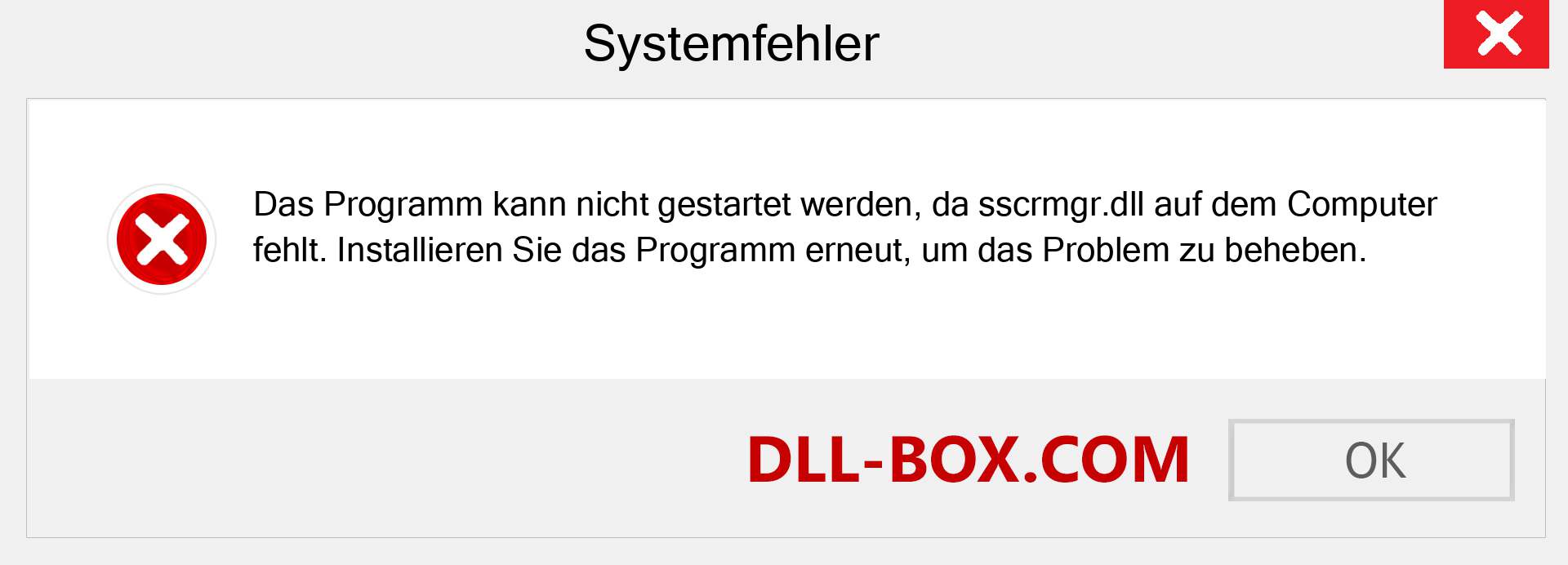 sscrmgr.dll-Datei fehlt?. Download für Windows 7, 8, 10 - Fix sscrmgr dll Missing Error unter Windows, Fotos, Bildern